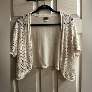 SARA MORGAN~CROCHET OPEN FRONT CARDIGAN~SIZE LG
